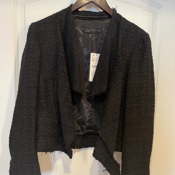 Zara - cropped tweed jacket : XL : new with tags - Picture 1 of 5
